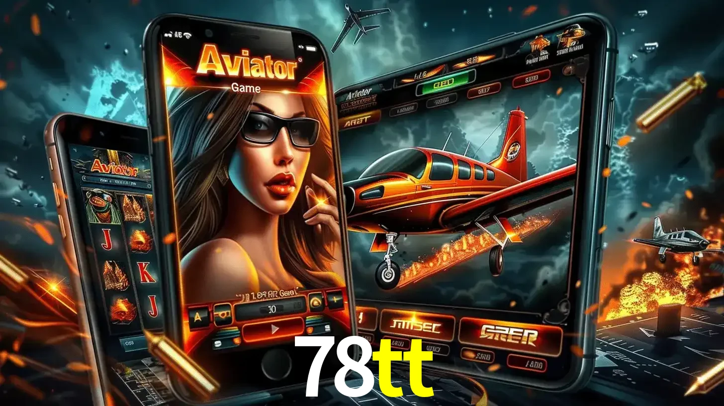 O popular jogo de apostas Aviator exibido em vários celulares e tablets, mostrando a interface emocionante e a ação de voo disponíveis para jogar agora no 78tt.